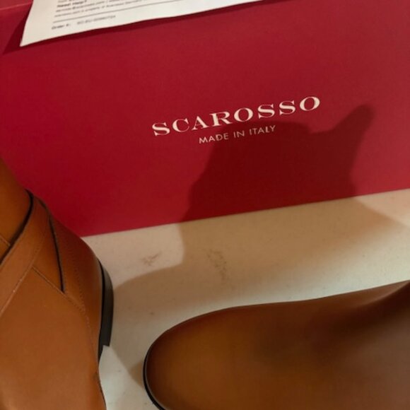 Women's Italian Leather Boots Size 11.5 in Cognac - Picture 6 of 8